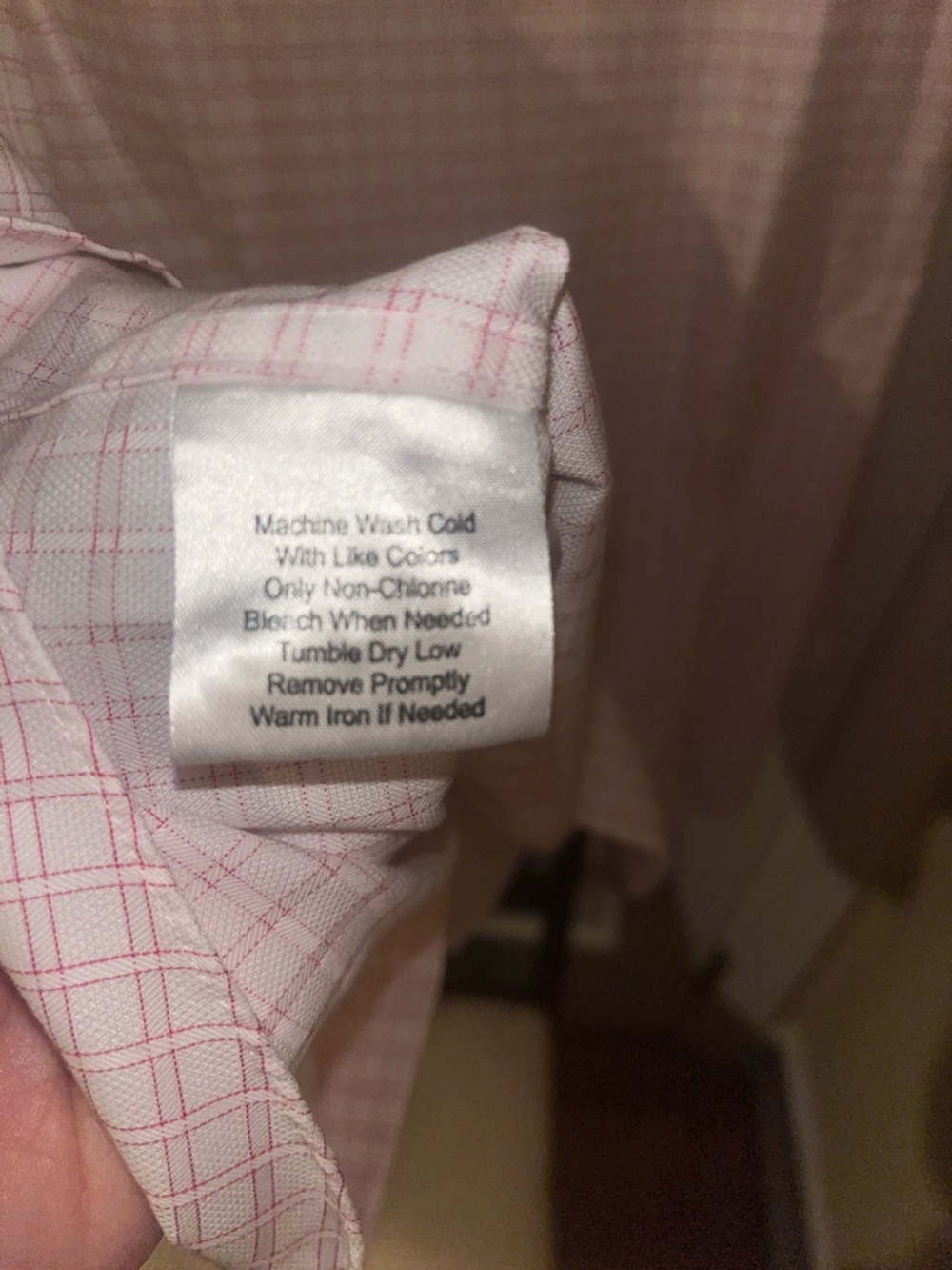 Egara Men’s XL Button Down Dress Shirt Pink White Plaid 100% Cotton Casual Work - Picture 5 of 5